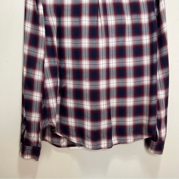 PAIGE Blue & Red Plaid Button Down Shirt Size Small - Picture 6 of 12